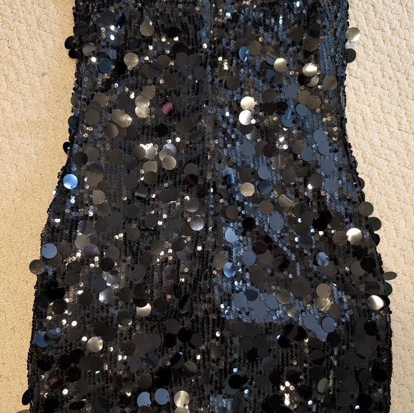 Shein Black Sequin Strapless Dress NWOT Woman's Large - Picture 3 of 3